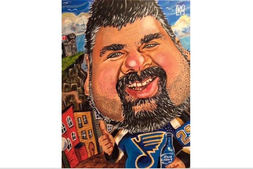Seamus O’Keefe’s passion for the St. Louis Blues was the subject of this artistry by Kevin Tobin, known to many as The Telegram’s editorial cartoonist.