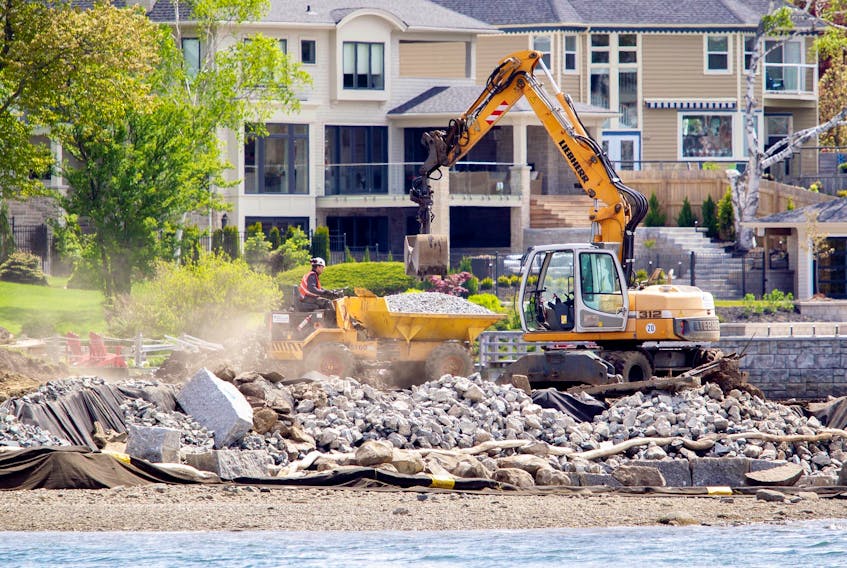 The cost of mitigating the effects of climate change is not insignificant, such as fixing the seawall on the Northwest Arm. Tim Krochak/The Chronicle Herald.