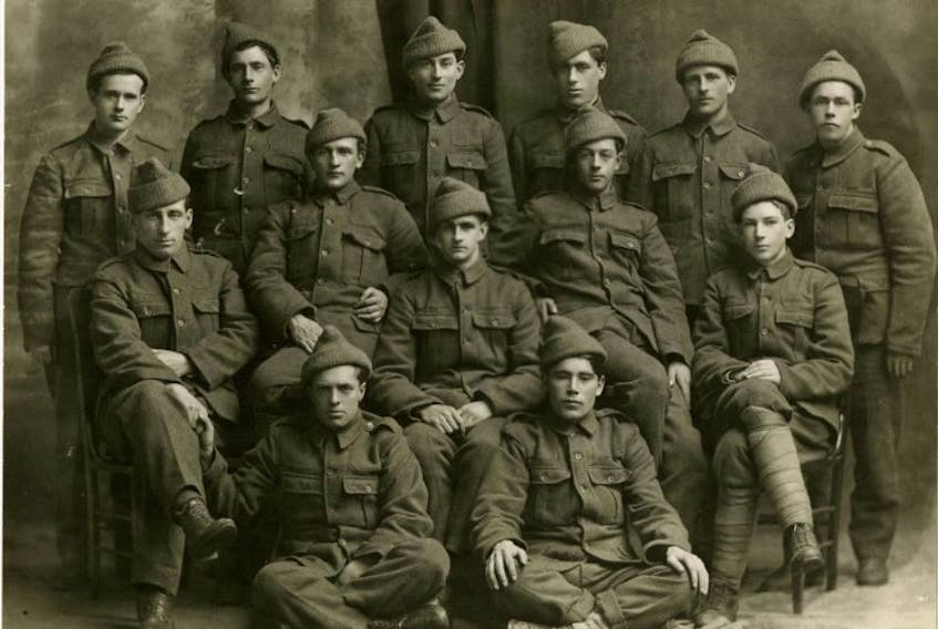 The Rooms Provincial Archives Division, A 11-147/attrib. R. P. Holloway<br />This photo from The Rooms Provincial Archives Division, A 11-147, shows Section Group, Section 2, Platoon 1 of the Newfoundland Regiment. 