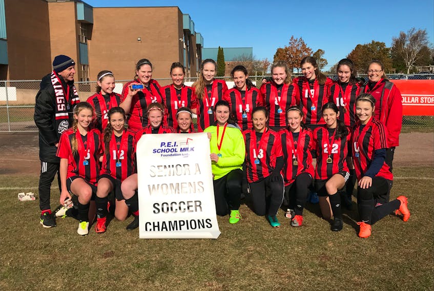 Montague captured the P.E.I. School Athletic Association Senior A Girls Soccer League championship on Saturday. Montague defeated Morell 4-0 in the gold-medal game played at the Terry Fox Sports Complex in Cornwall.