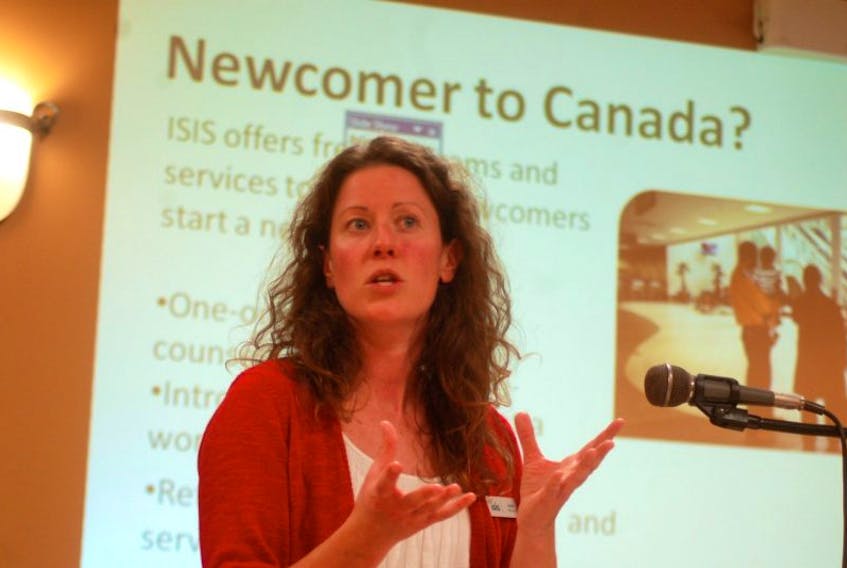 Laura Atkisonson is in Yarmouth on a monthly basis at the Yarmouth library to meet with newcomers interested in registering for some of the services offered through Immigration Settlement &amp; Integration Services (ISIS).