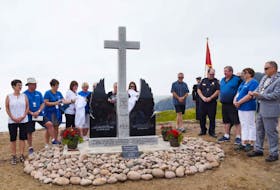 A monument serving as a memorial to the men and women of St. Lawrence, Lawn and the surrounding area during the USS Truxtun and USS Pollux disaster in February 1942, as well as to the sailor of the two vessels, both those who lost their lives and those who survived the disaster, was unveiled Saturday at Chamber Cove. Members of the St. Lawrence Historical Advisory Committee and the Town of St. Lawrence were on hand for the event.