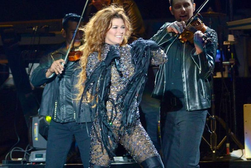 Shania Twain performs for a large crowd at the Charlottetown Waterfront Saturday night. The concert was Twain's first in Atlantic Canada in 15 years.