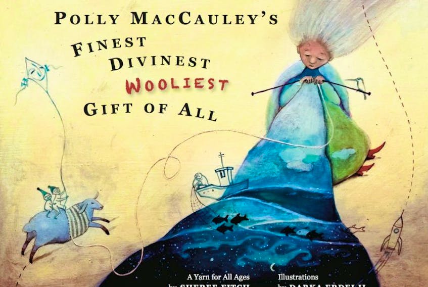 Polly MacCauley’s Finest, Divinest, Wooliest Gift of All weaves a tale of a special lamb, a woman meant to create with the lamb’s wool and the spirit of River John. The book is illustrated by Darka Erdelji and will be published by Running The Goat Books and Broadsides in June. 