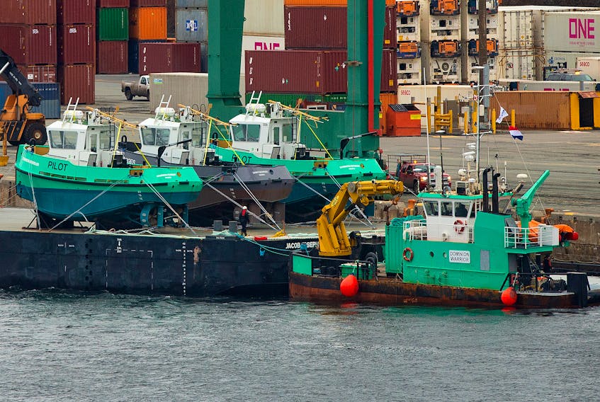 Two new Dominion Diving vessels, the Dominion Rumbler and Dominion Enforcer, were offloaded at the Ceres Terminal on Tuesday. Ryan Taplin - The Chronicle Herald