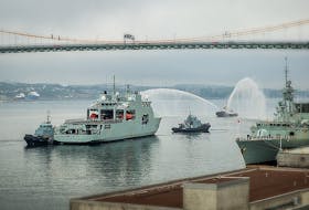 The HMCS Harry DeWolf was moved from Halifax Shipyard to the NJ Jetty at CFB Halifax Dockyard on Friday. Irving Shipbuilding
