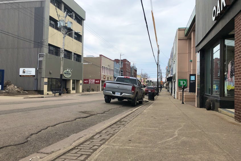 There wasn't much foot or vehicle traffic on Charlotte Street on Easter Monday as many continue to honour social distancing guidelines. Businesses on that street and throughout downtown Sydney continue to operate under modified operations amid COVID-19 precautions. GREG MCNEIL/CAPE BRETON POST