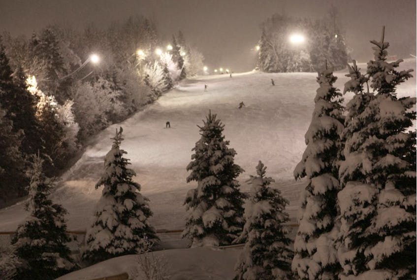 Night skiing at Mont Saint Sauveur. “It’s great news that Quebecers will be able to ski this winter, but we’ll have to adapt like everyone else,” said Christian Dufour, the director of marketing for Les Sommets, a collection of six Laurentian ski areas that includes Mont Saint-Sauveur, Mont Gabriel and Ski Morin Heights.
