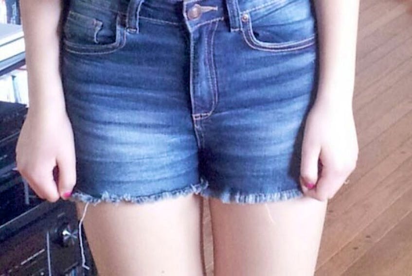 The mother of a female student at Truro Junior High School took a picture of her daughter in a pair of shorts she wore to school last week. The student was told not to wear the shorts to school again. Submitted