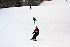 A long line of skiers made their way down the Red Tail run at Ski Ben Eoin in this Cape Breton Post file photo.