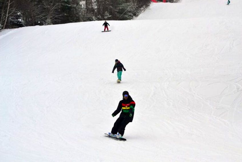 A long line of skiers made their way down the Red Tail run at Ski Ben Eoin in this Cape Breton Post file photo.