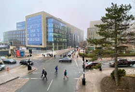 The Queen's Marque building under construction on Lower Water Street in downtown Halifax on March 10, 2020.