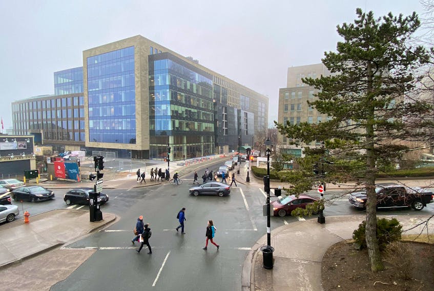 The Queen's Marque building under construction on Lower Water Street in downtown Halifax on March 10, 2020.