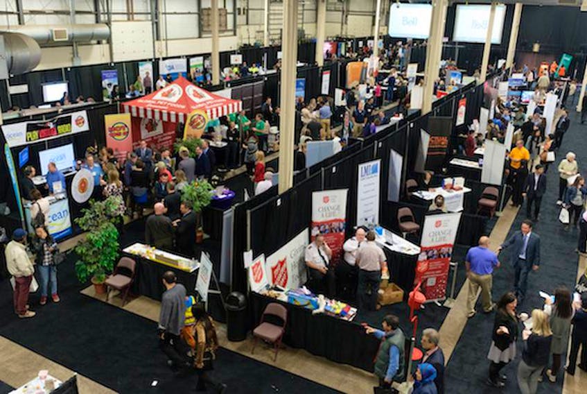 Photo depicts the busy Biz-2-Biz Expo held last year in Charlottetown hosted by the Greater Charlottetown and Area Chamber of Commerce to help celebrate Small Business Week. This year’s event is Thursday, Oct. 19 at the Eastlink Centre in Charlottetown.
  ©THE GUARDIAN/Submitted photo