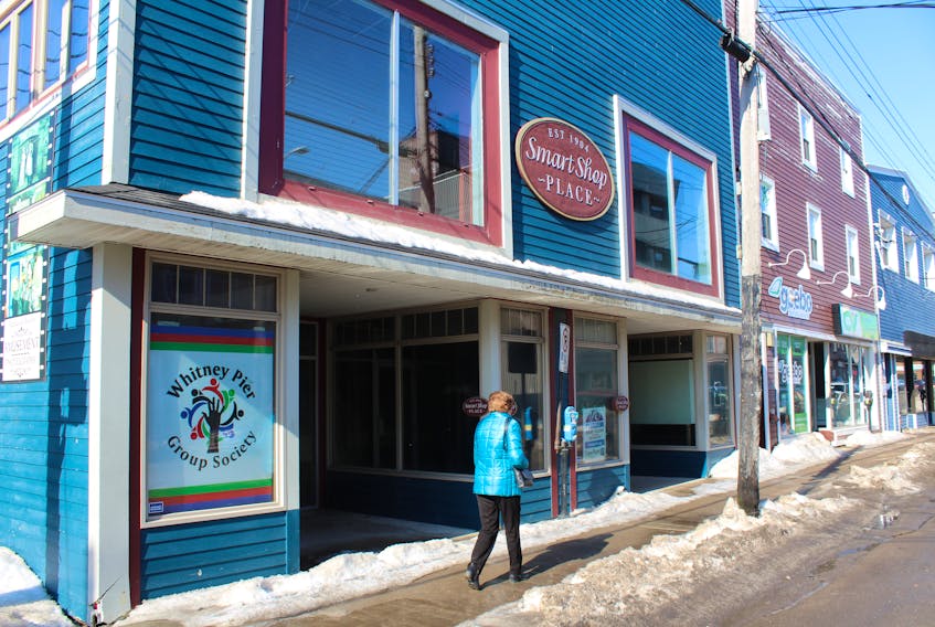 The Smart Shop Place building has been put up for sale by its current owners, Parker Rudderham and his real estate business partner Sheldon Nathanson. The building is considered a prime location for a commercial building. GREG MCNEIL/CAPE BRETON POST
