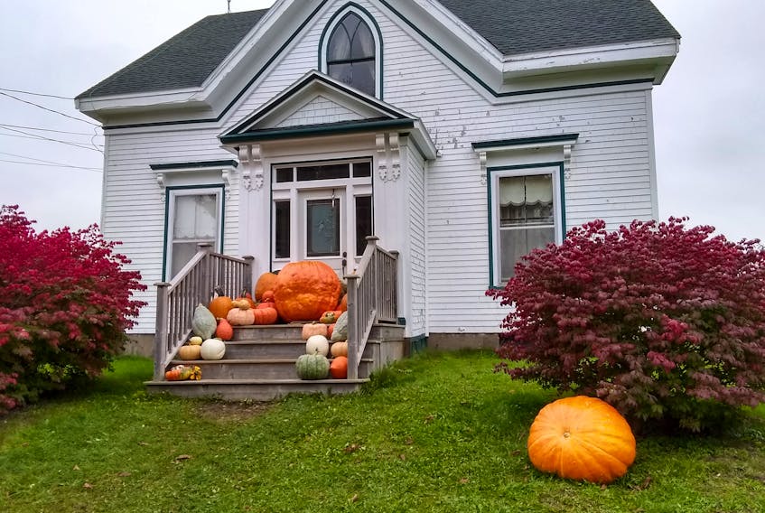 Nothing says autumn like a bright red burning bush and lots of interesting gourds. Phil McLaughlin came across this welcoming home in Windsor, N.S.