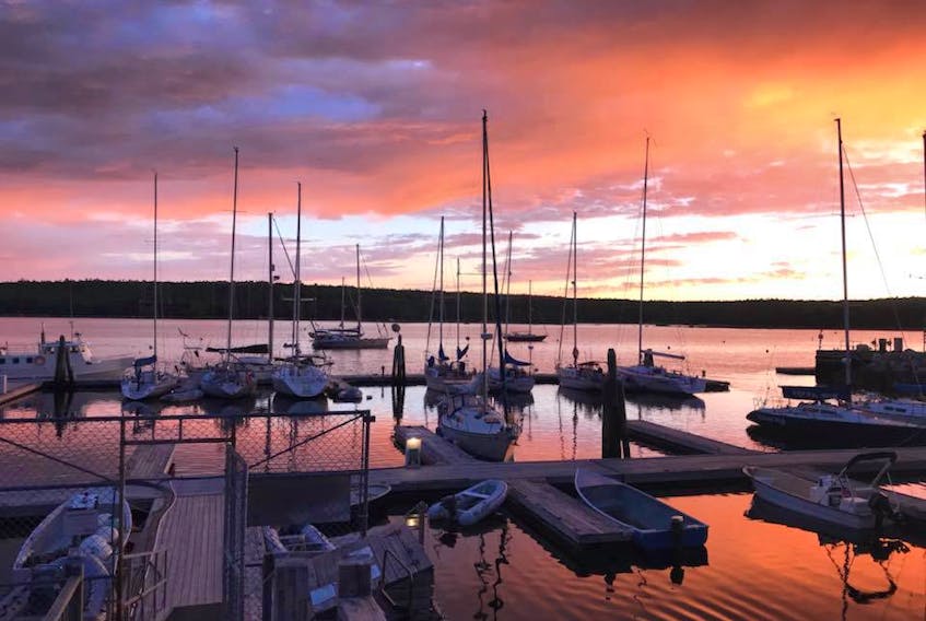 This stunning summer sunset that created an evening glow on Shelburne Harbour was stolen by Susan Stewart of Shelburne NS.