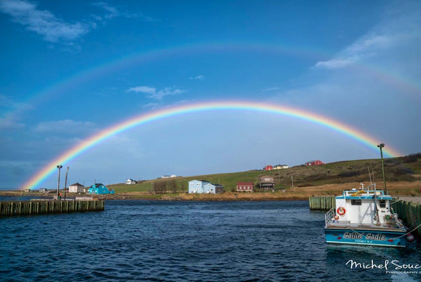 Michel Soucy called this one "Some Grand Etang Love".  He braved high winds to capture this stunning double rainbow. The photo was taken Wednesday afternoon - while the "suetes" winds were blowing -gusts of 101 km/h were recorded that afternoon.