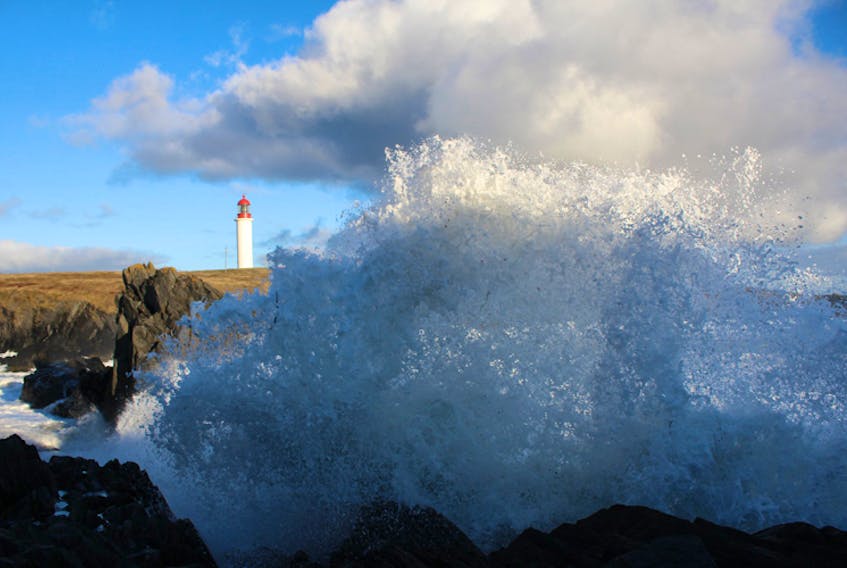 When this massive wave came crashing up on the rocks, Clifford Doran had his camera ready!  Mr. Doran didn't have to leave work to snap this awesome photo, he is a lighthouse keeper at Cape Race, Newfoundland.