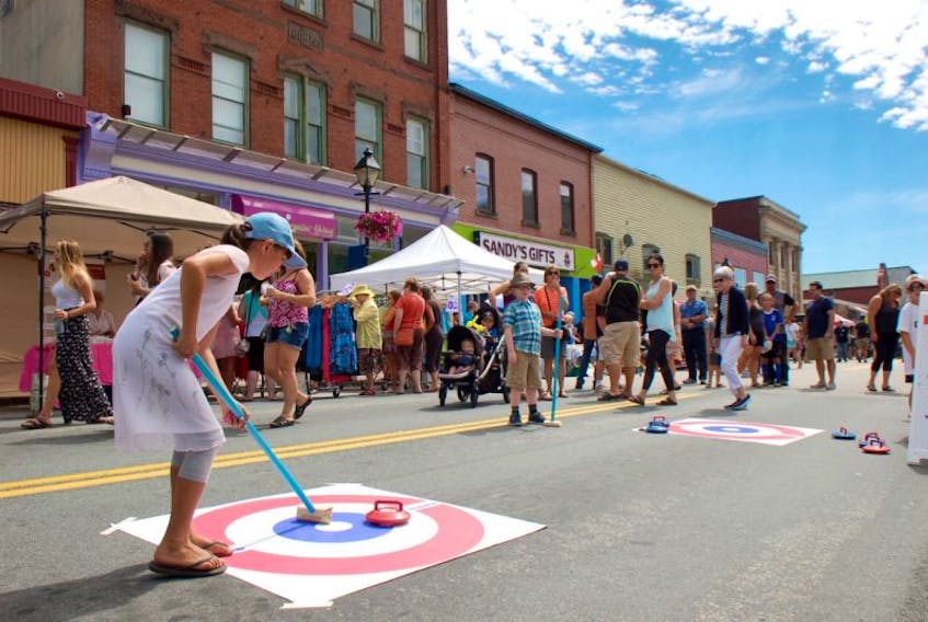 Curling in the street.
