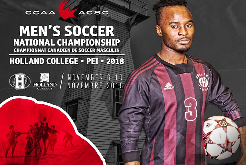 The Holland College Hurricanes are hosting the Canadian Collegiate Athletic Association men's soccer championship Wednesday to Saturday at the Terry Fox Sports Complex in Cornwall.
