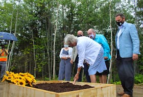 The ceremonial sod turning for the new Hospice Cape Breton facility took place on Tuesday morning in Membertou. The hospice will provide a home-like and welcoming environment for individuals in the last stages of life and their families. The 10-bed facility will have space for families to gather, share music and meals and to enjoy nature. The $5.7-million facility is being built on land donated by Membertou First Nation that’s valued at $1.2 million. Doors to the facility are scheduled to open in 2021. The province is providing the annual operating costs estimated at $1.75 million. Patricia Jackson, co-chair of Hospice Cape Breton, turned the sod during the ceremony. Valerie Nugent, director of cancer and palliative care services for the Nova Scotia Health Authority eastern zone, Brett MacDougall, executive director of operations for the eastern zone, Membertou Chief Terry Paul and MLA Derek Mombourquette also took part in the sod turning. GREG MCNEIL • CAPE BRETON POST