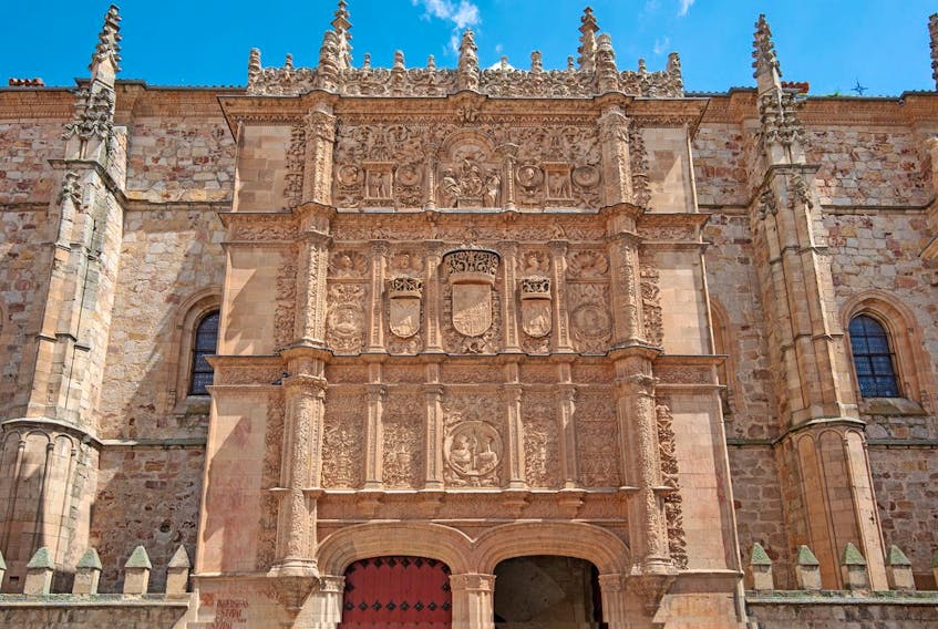 The main building at the University of Salamanca in Spain features an ornate 16th-century facade. (Cameron Hewitt)