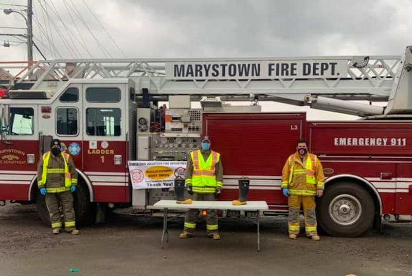 COVID-19 has had a big impact on the Marystown Volunteer Fire Department’s ability to fundraise for itself and other organizations, but members were able to hold its annual Boot Drive for Muscular Dystrophy last fall. 
CONTRIBUTED
