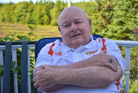 Dr. Carl (Bucky) Buchanan, seen here in 2018, was an instrumental part of the College of Cape Breton — now known as Cape Breton University — in the early years of the school's athletic program. He was a key figure in the formation of the programs and his work should never be forgotten. JEREMY FRASER • CAPE BRETON POST