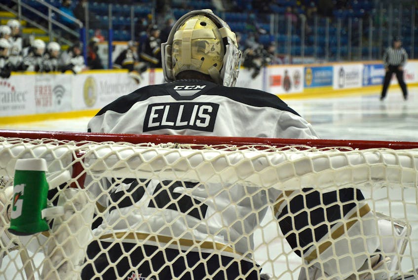 River Denys’ Colten Ellis is one shutout away from tying the Quebec Major Junior Hockey League record for shutouts in a career. He currently has 16 shutouts entering today’s game against the Cape Breton Eagles in Sydney. JEREMY FRASER • CAPE BRETON POST