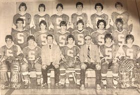 Sydney Academy has won the most high school hockey provincial titles at the Division 1 level in Cape Breton in the past 50 years. Nova Scotia School Athletic Federation records have the Sydney school winning at least seven since 1970. The championship 1982 team included from left, front, Reid Campbell, Duncan MacIntyre, Jack MacNeil (assistant coach), Robbie MacNeil, Dugga MacNeil (coach), Jerry Delaney and John Pierre; middle, Richie MacDonald, Kevin MacNeil, Dougie MacNeil, Greg Martell, Mark MacDonald and Whitfield Best; back, Terry Drohan, Dougie Ross, Blair Donovan, Tommy MacNeil, Ray Abbass and Brian MacArthur. CAPE BRETON POST FILE
