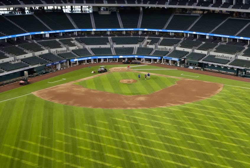The Texas Rangers aren’t able to play at their new home, Globe Life Field, and Major League Baseball may not be playing anywhere this year. 