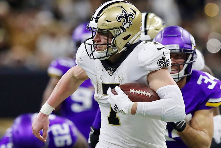 Taysom Hill of the New Orleans Saints. 