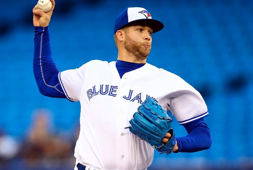 T.J. Zeuch of the Toronto Blue Jays delivers a pitch in the first inning against the Boston Red Sox at Rogers Centre on Sept. 10, 2019.