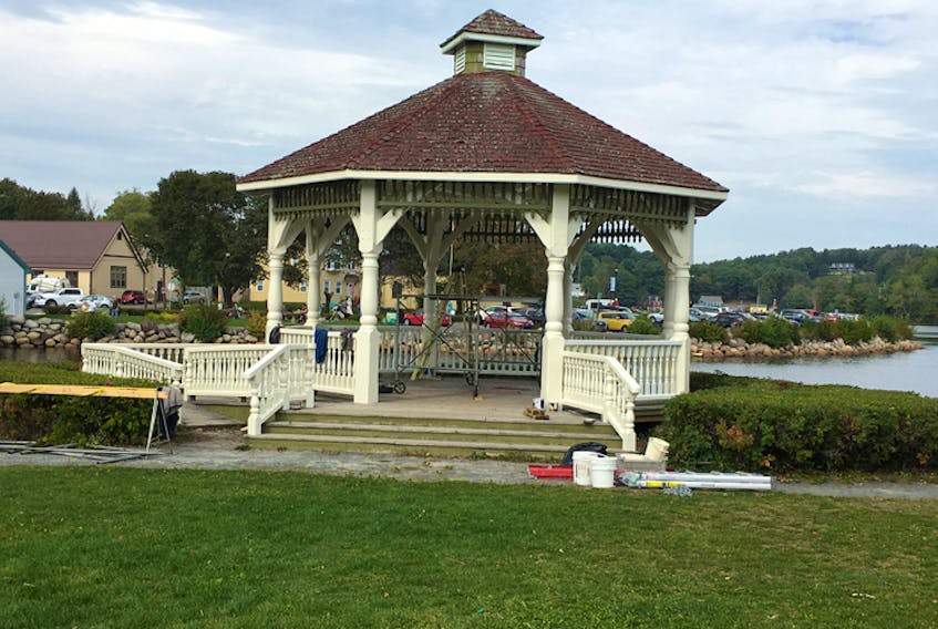 The 20-year-old Mahone Bay bandstand is an integral part of the community, especially in warmer months as the site of the weekly concert series. When repairs were needed, the town completed them. The bandstand property itself is also receiving some accessibility upgrades.
