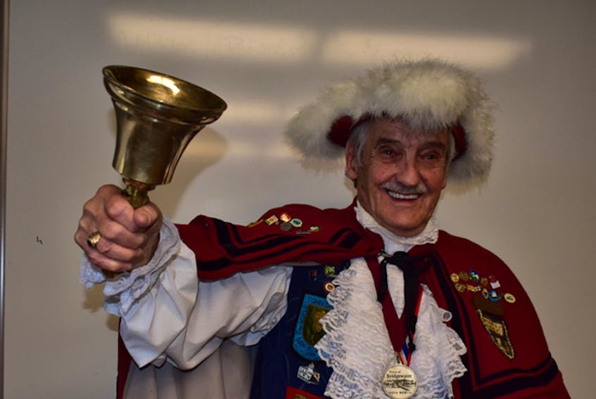 Austin ‘Ozzie’ Stiles dons his town crier’s uniform for a final time, marking 40 years of service to the Town of Bridgewater.