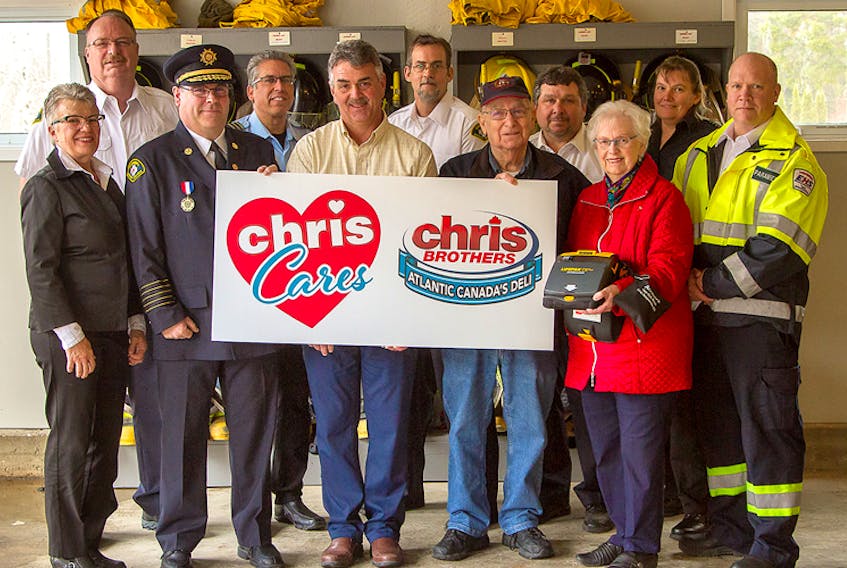 The Cornwall and District Fire Department was winner of the 2019 Chris Cares AED Giveaway, presented by Chris Brothers/Bonte Foods. The life-saving device is available to the public 24/7 at the fire hall. - Julia Naas photo