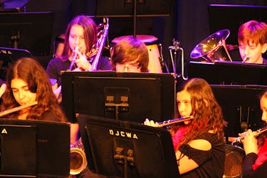 The Liverpool Regional High School Concert Band play two selections at the Queens County Music Festival April 25 under the direction of Chantel Corkum.