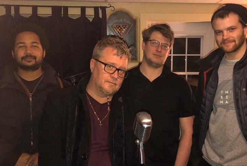 Rock for a Cause will be held at the River Pub in Bridgewater on March 27. Christopher Craig, second from left, came up with the idea for the event and will be playing with his band, Midlife Crisis and the Millennials. They will be joined by Cosmic Breach. CONTRIBUTED
