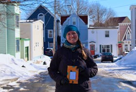 St. John's based writer and performer Sharon King-Campbell standing on Cook Street, which also serves as the title of one of the poems in her first published collection called "This Is How It Is." — Andrew Waterman/The Telegram