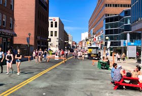 A number of accessibility issues were identified with the downtown pedestrian mall which the city aims to address when it’s implemented again next year. -TELEGRAM FILE PHOTO