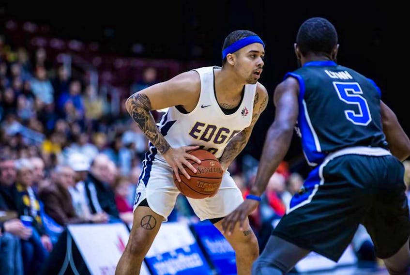 Former St. John’s Edge guard Jarryn Skeete (left) is a member of the Sudbury Five, who will be the Edge’s opponent in a National Basketball League of Canada game in Sudbury, Ont., tonight. Skeete who played for St. John’s during its first two seasons in the league, is averaging just under 12 points per game in seven contests for the Five. — Newfoundland Growlers file photo/Jeff Parsons