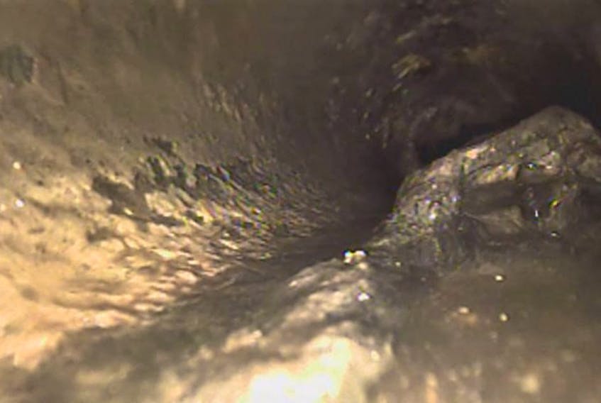 A video image of the lateral at Lynn Sullivan's St. John's home, showing a blockage.  CONTRIBUTED