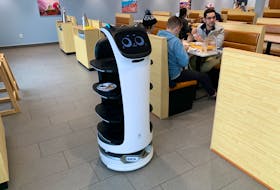 Pudu Robotics launched its BellaBot delivery robot last year. Sushi Island has one at each of its two locations in St. John's.  — Andrew Robinson/The Telegram
