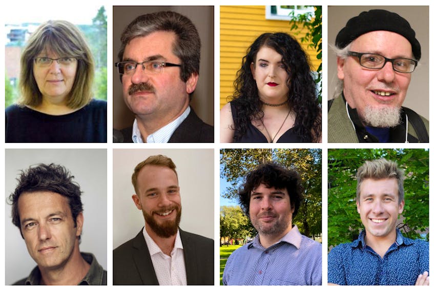 St. John’s Ward 2 byelection candidates include (top, from left): Carol Furlong, Shawn Skinner, Ophelia Ravencroft, Wallace Ryan; (bottom, from left) Lorne Loder, Greg Noseworthy, Matt Howse and Greg Smith. -CONTRIBUTED/TELEGRAM FILE PHOTOS
