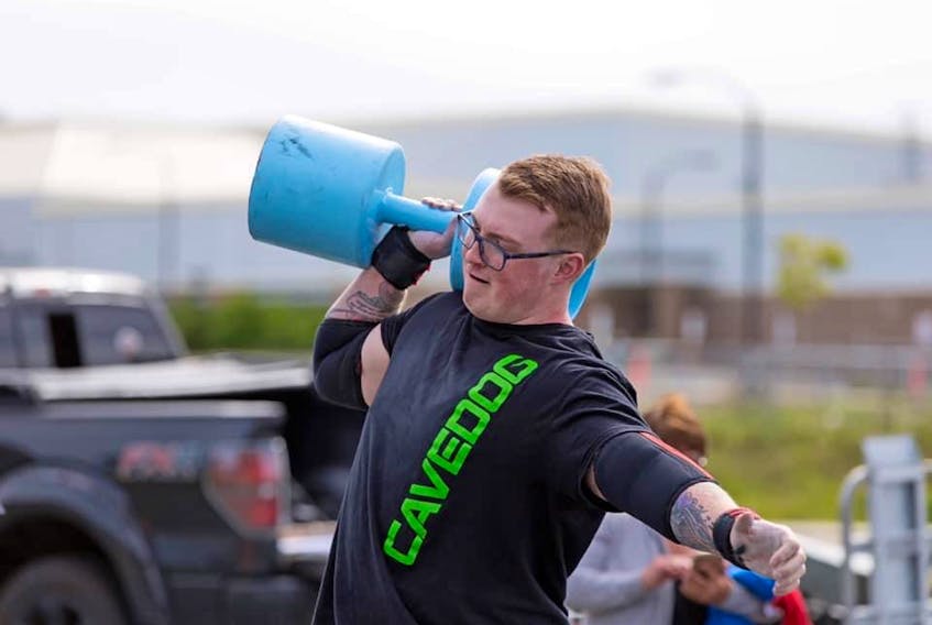 Tyler Coombs at a recent strongman competition in St. John’s. Coombs has been finding creative ways to stay fit during the COVID-19 pandemic. Photo courtesy Tyler Coombs 