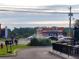 North River Fire and Rescue respond to a call at the Starbucks uptown on University Avenue, Charlottetown, P.E.I., Wednesday morning, July 17.