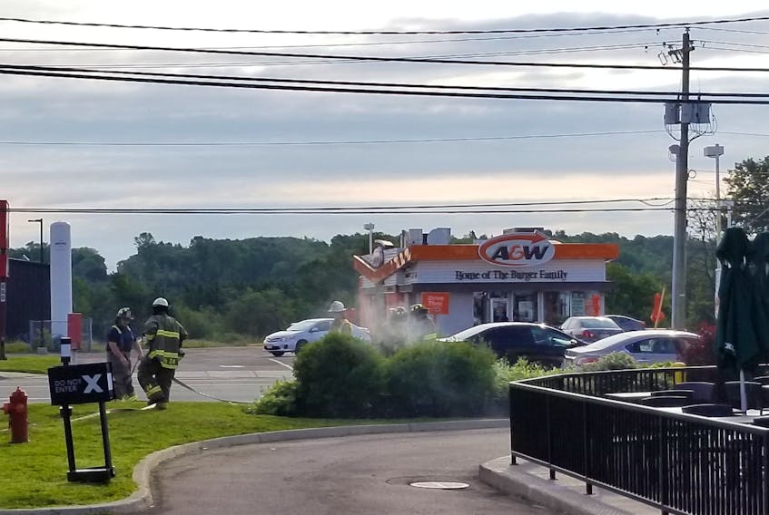North River Fire and Rescue respond to a call at the Starbucks uptown on University Avenue, Charlottetown, P.E.I., Wednesday morning, July 17.