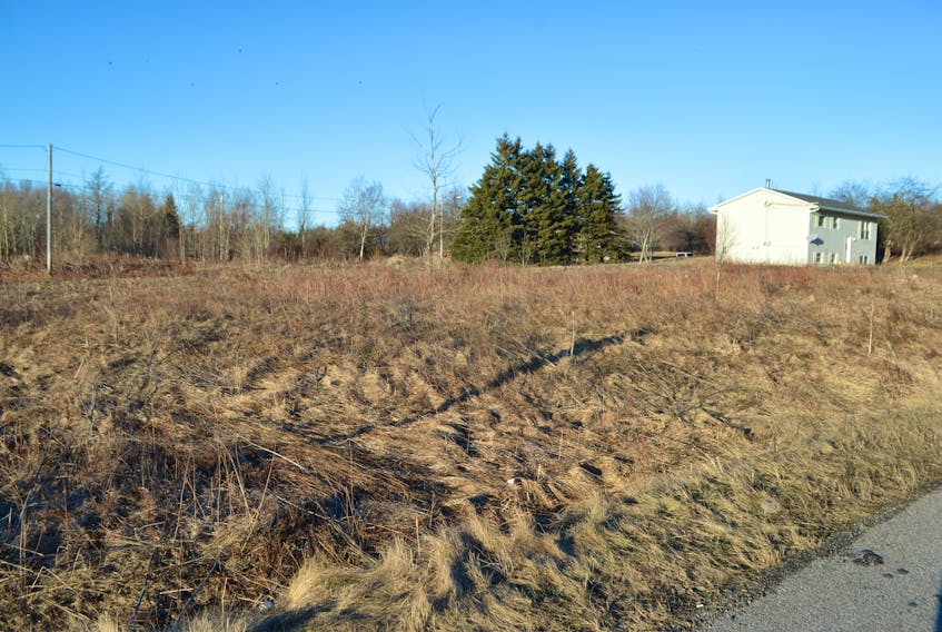 A portion of this lot at the corner of Mackie's Lane in Gardiner Mines is part of the Cape Breton Regional Municipality's property tax tender sale. There are currently 69 properties up for tender, all at a starting bid of $600. Sharon Montgomery-Dupe/Cape Breton Post