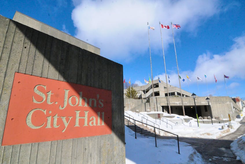 The City of St. John’s municipal City Hall on New Gower Street in downtown St. John’s as seen on Thursday morning.
-Joe Gibbons/The Telegram
